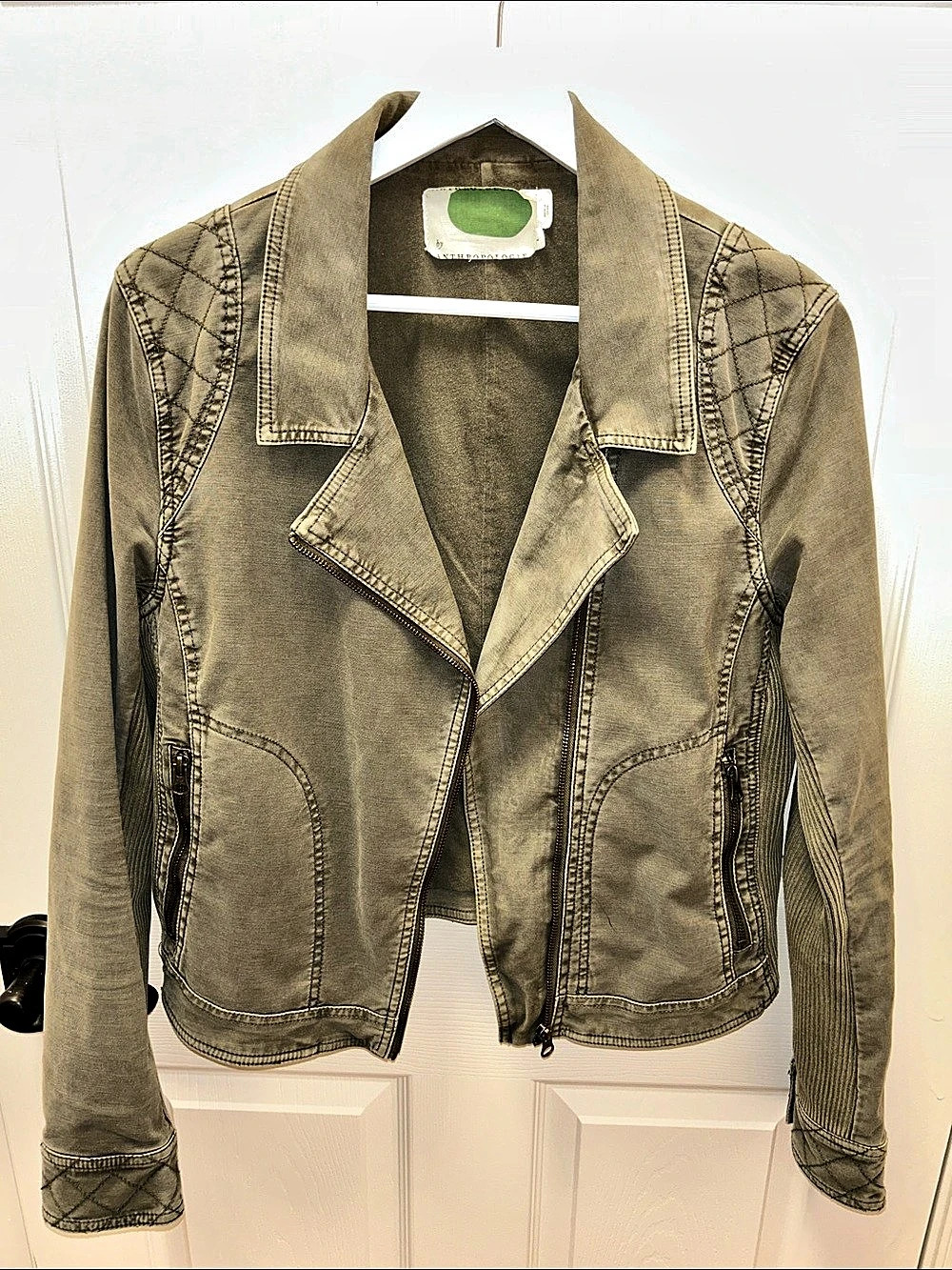 Anthropologie Tidal Moto Utility Jacket Olive Large
